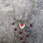 Gothic Bleeding Heart Necklace Dripping Red Jewels Goth Punk Jewelry Vampire Madame