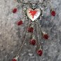 Gothic Bleeding Heart Necklace Dripping Red Jewels Goth Punk Jewelry Vampire Madame
