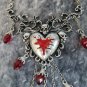 Gothic Bleeding Heart Necklace Dripping Red Jewels Goth Punk Jewelry Vampire Madame