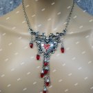 Gothic Bleeding Heart Necklace Dripping Red Jewels Goth Punk Jewelry Vampire Madame Gothic Bleeding Heart Necklace Dripping Red Jewels Goth Punk Jewelry Vampire Madame