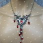 Gothic Bleeding Heart Necklace Dripping Red Jewels Goth Punk Jewelry Vampire Madame