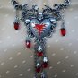 Gothic Bleeding Heart Necklace Dripping Red Jewels Goth Punk Jewelry Vampire Madame
