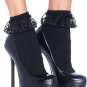 Black Lace Top Anklet Socks Fancy Dress 50s 60s Rockabilly Sock Hop Minnie Mouse