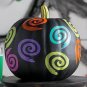 Cute Whimsical Spookadelic Decorative Pumpkin Colorful Swirls Halloween Themed Decor NEW