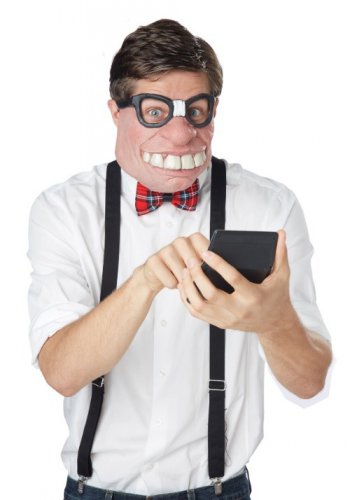 Geeked Out Half Face Eye Mask Goofy Nerd Dumb Dumber Buck Tooth Caricature