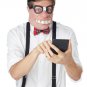 Geeked Out Half Face Eye Mask Goofy Nerd Dumb Dumber Buck Tooth Caricature