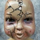 Creepy Cracked Doll Mask Gothic Smiling Stitched Face Haunted Dolly Baby Chucky