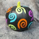 Cute Whimsical Spookadelic Decorative Pumpkin Colorful Swirls Halloween Themed Decor NEW