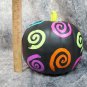 Cute Whimsical Spookadelic Decorative Pumpkin Colorful Swirls Halloween Themed Decor NEW