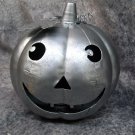 Cute Whimsical Silver Metal Farmhouse Pumpkin Halloween Themed Decor NEW Cute Whimsical Silver Metal Farmhouse Pumpkin Halloween Themed Decor NEW