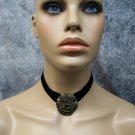 Black Choker Steampunk Gear Medallion Cogs Fantasy Science Fiction Gothic Victorian