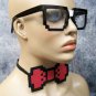Pixel - 8 Nerd Costume Kit Taped Glasses Pocket Protector BowTie Cartoon Computer Tech Wizard Gamer
