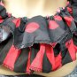 Striped & Polka Dot Clown Collar Red & Black Ruffle Big Top Horror Circus Carnival