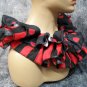 Striped & Polka Dot Clown Collar Red & Black Ruffle Big Top Horror Circus Carnival