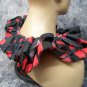 Striped & Polka Dot Clown Collar Red & Black Ruffle Big Top Horror Circus Carnival