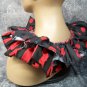 Striped & Polka Dot Clown Collar Red & Black Ruffle Big Top Horror Circus Carnival