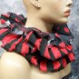 Striped & Polka Dot Clown Collar Red & Black Ruffle Big Top Horror Circus Carnival