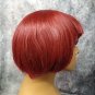 Short Dark Red Vamp Wig Bobbed Widows Peak Bangs Goth EMO Gal Vampiress Witch