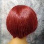 Short Dark Red Vamp Wig Bobbed Widows Peak Bangs Goth EMO Gal Vampiress Witch