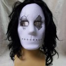 Industrial Costume Mask w/ Wig Creepy Bot Goth Face Haunted Robot Broken Rocker