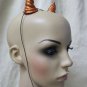 Small Twisted Spiral Orange Glitter Horns Pan Minotaur Goat Fantasy Mythical Imp