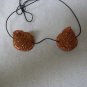 Small Twisted Spiral Orange Glitter Horns Pan Minotaur Goat Fantasy Mythical Imp