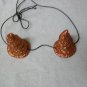 Small Twisted Spiral Orange Glitter Horns Pan Minotaur Goat Fantasy Mythical Imp