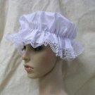 White Mop Cap Mob Hat Colonial Maid Granny Betsy Ross Rag Doll Peasant Bonnet Victorian Pilgrim