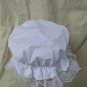 White Mop Cap Mob Hat Colonial Maid Granny Betsy Ross Rag Doll Peasant Bonnet Victorian Pilgrim