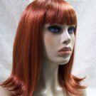 Auburn Jeanie Wig with Bangs Flip Ends Cosplay Bookworm Peggy Sue Ginger Preppy