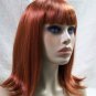 Auburn Jeanie Wig with Bangs Flip Ends Cosplay Bookworm Peggy Sue Ginger Preppy