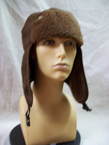 Brown Trapper Hat w/ Flaps Elmer Fudd Mountain Man Hunter Miner Eskimo Trader Aviator