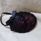 Fancy Burgundy Black Lace Pirate Eyepatch Swashbuckler Victorian Sea Queen Mate