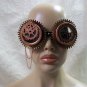 Funky Bronze Steampunk Goggles Cogs Spikes Chain Adventurer Flashy Aviator Eyes