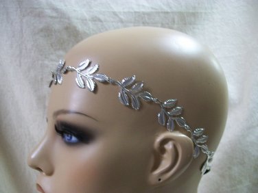 Small Silver Leaf Headband Circlet Laurel Eve Roman Greek God Grecian Goddess
