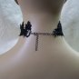 Gothic Black Crochet Choker Chains Medallion Pendant Victorian Steampunk Madame