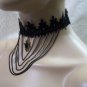Gothic Black Crochet Choker Chains Medallion Pendant Victorian Steampunk Madame