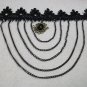 Gothic Black Crochet Choker Chains Medallion Pendant Victorian Steampunk Madame