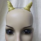 Small Gold Glitter Spiral Horns Twisted Demon Fantasy Mythical Goddess Duocorn