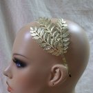 Gold Laurel Leaf Spray Bunch Headband Adam Eve Roman Greek God Grecian Goddess