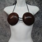Adult Genuine Coconut Shell Bra Bikini Top Hawaiian Luau HulaGirl Tropical Beach