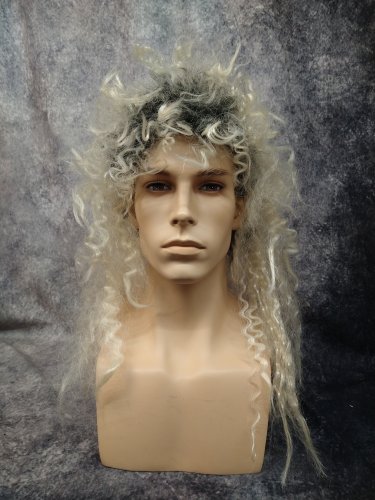 Bleached Blonde Dark Roots Hard Rocker Wig 80s Heavy Metal Dee Vince 90s Grunge
