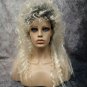 Bleached Blonde Dark Roots Hard Rocker Wig 80s Heavy Metal Dee Vince 90s Grunge
