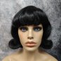 Black Flick Up Wig Snow White 50s 60s Hairspray Sock Hop Retro Schoolgirl BeBop