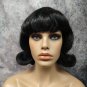 Black Flick Up Wig Snow White 50s 60s Hairspray Sock Hop Retro Schoolgirl BeBop