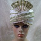 Fancy White Sultan Costume Hat Headpiece Desert Sheik Persian Arabian Royal NEW