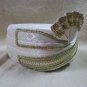Fancy White Sultan Costume Hat Headpiece Desert Sheik Persian Arabian Royal NEW