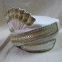 Fancy White Sultan Costume Hat Headpiece Desert Sheik Persian Arabian Royal NEW