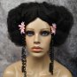 Polynesian Wig Pink Daisy Hippie afro 60s Woodstock Disco Island Gal FlowerChild