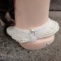 Handmade ivory pearl and crystal collar